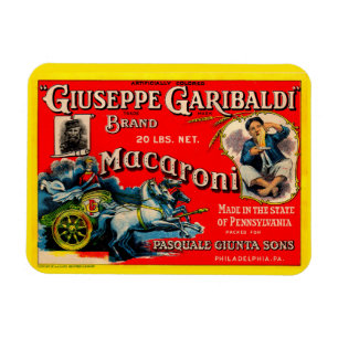 Imán 1920s Giuseppe Garibaldi macaroni label