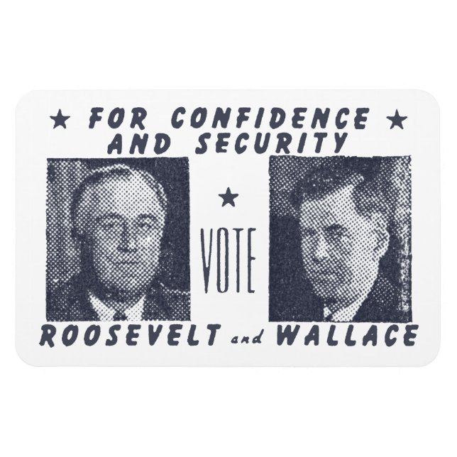 Imán 1940 Vote Roosevelt + Wallace, gris (Horizontal)