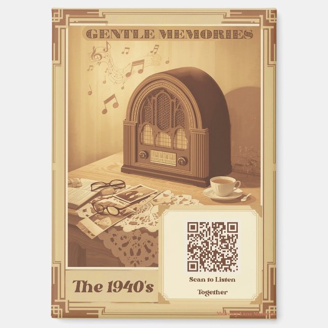 Imán 1940s Memory Care Music Playlist Magnet Dementia (Anverso)