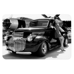 Imán 1941 Chica De Camión De Recogida Chevy Hot Rod Pin