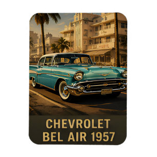 Imán 1957 Chevrolet Bel Air Clásico Coche Americano Ret
