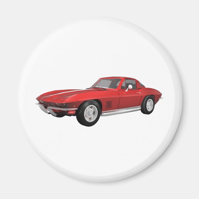 Imán 1967 Corvette: Coche deportivo: Fin rojo: (Frente)