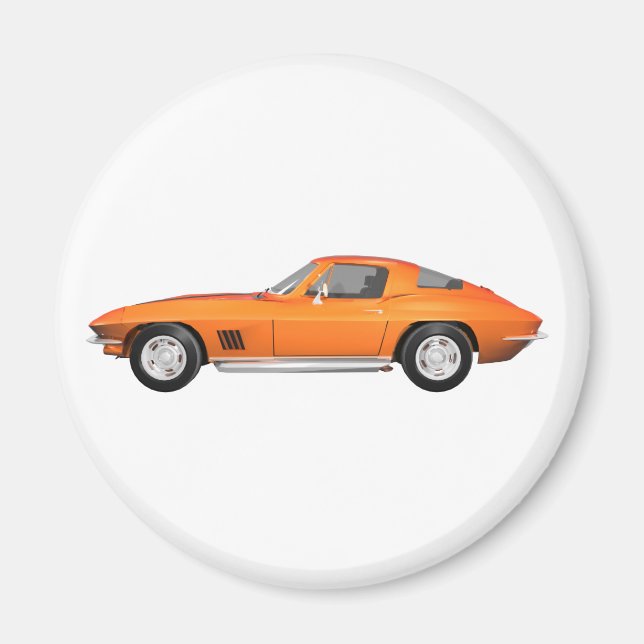 Imán 1967 Corvette Sports Car: Terminación Naranja (Frente)