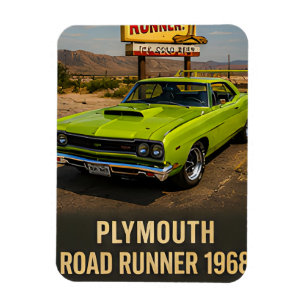Imán 1968 Plymouth Road Runner Muscle Americano Clásico