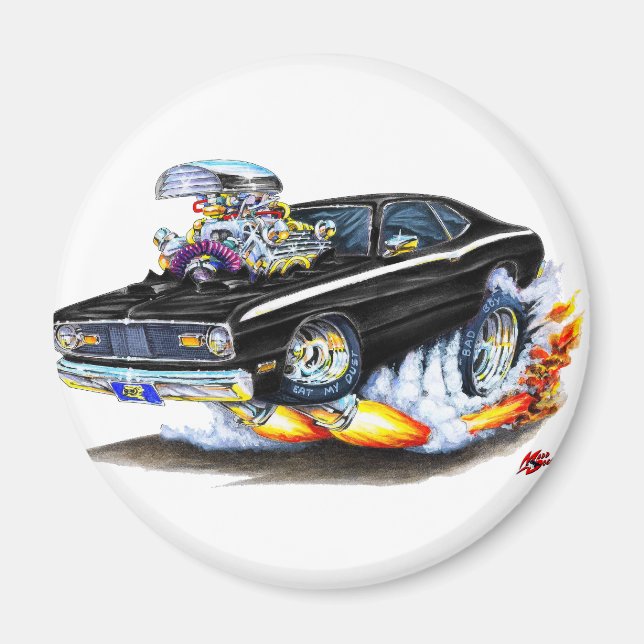 Imán 1970-74 Plymouth Duster Black Car (Frente)