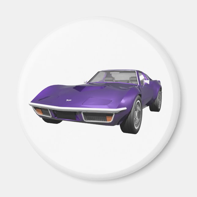 Imán 1970 Corvette Sports Car: Purple Finish: (Frente)