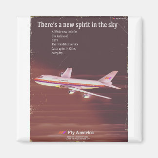 Imán 1977 vintage style Airliner poster