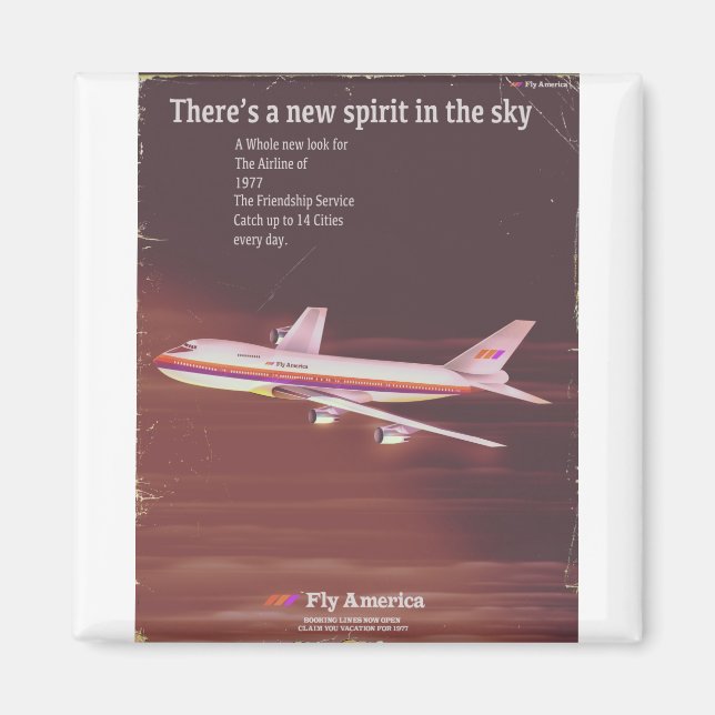 Imán 1977 vintage style Airliner poster (Frente)