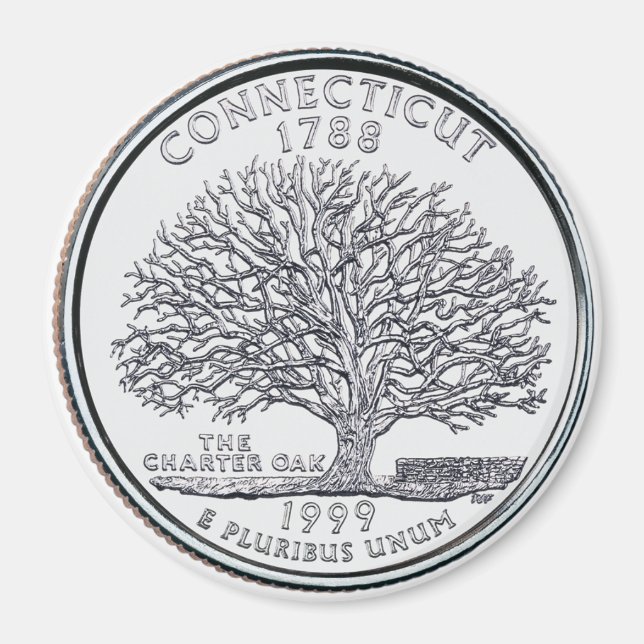 Imán 1999 Connecticut State Quarter Magnet (Frente)