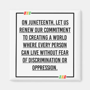 Imán 19 de junio, Libertad para los afroamericanos.