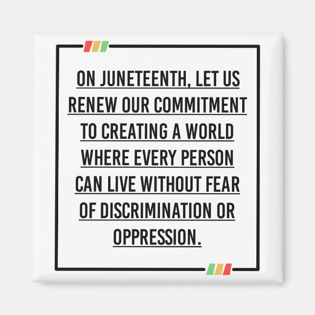 Imán 19 de junio, Libertad para los afroamericanos. (Frente)