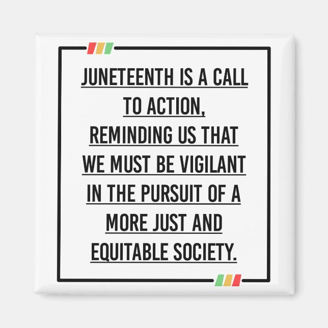 Imán 19 de junio, Libertad para los afroamericanos. (Frente)