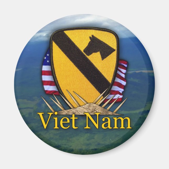 Imán 1.ª caballería vietnam air caballería bárbaras par (Frente)