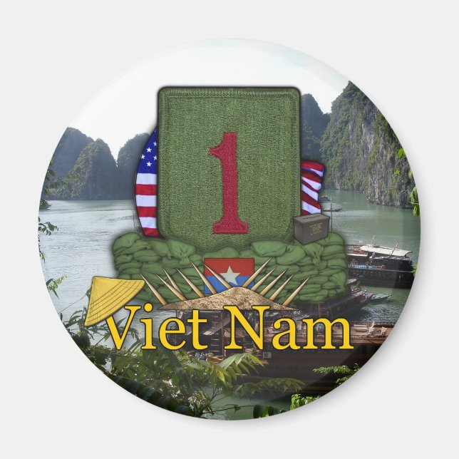 Imán 1.ª división de infantería vietnam veteranos de gu (Frente)