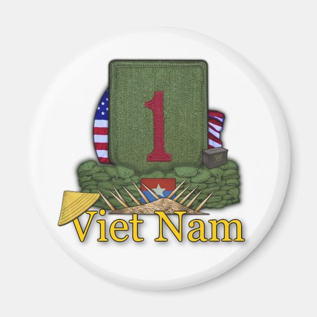 Imán 1.ª división de infantería vietnam veteranos de gu (Frente)