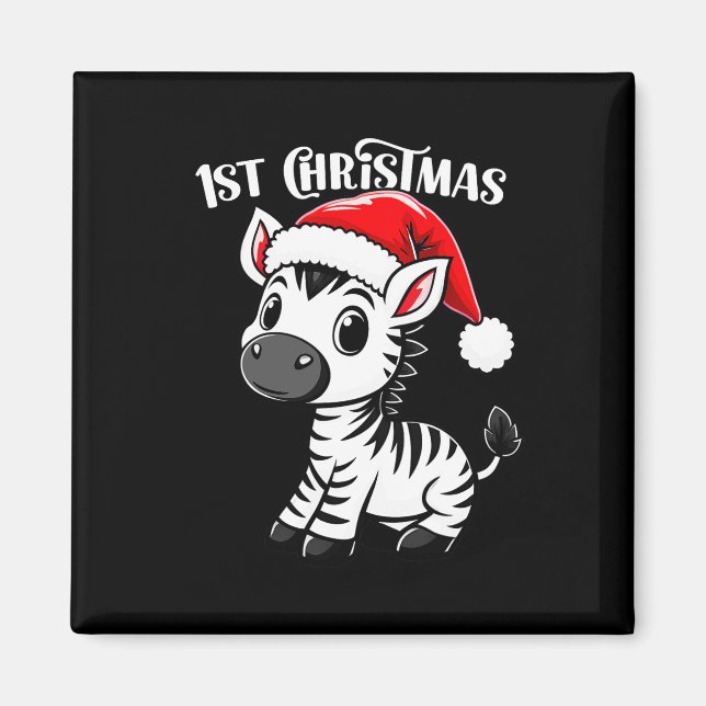 Imán 1.ª temporada de feriado de animales de Cebra Cute (Frente)