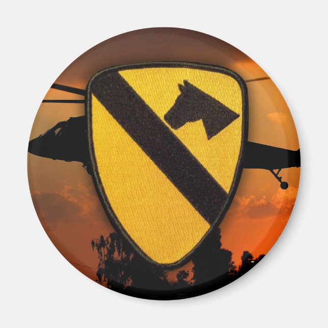 Imán 1.ᵉʳ CD Cavalry Division Veterans Vets parche Rega (Frente)