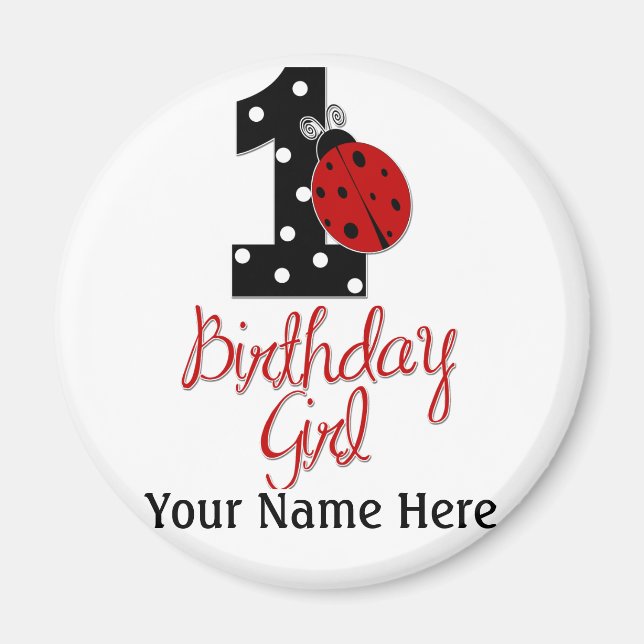 Imán 1.ᵉʳ Chica de cumpleaños - Lady Bug - 1 - Ladybug (Frente)