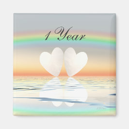 Imán 1.ᵉʳ Corazón de papel de aniversario