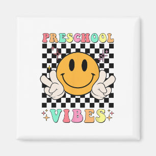 Imán 1.ᵉʳ Día De Enseñanza Preescolar Vibes Divertido P
