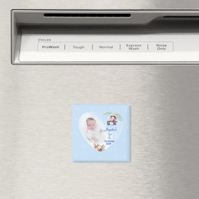 Imán 1.ᵉʳ regalo fotográfico personalizado de un niño N (In situ (lavavajillas))