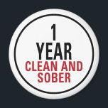 Imán 1 año limpio y sobrio<br><div class="desc">Camino a seguir - estás un año limpio y sobrio. ¡Celebra tu recuperación de la adicción a las drogas o al alcohol e inspira a otros a hacer lo mismo!</div>