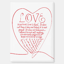 Imán 1 Corintios 13 4 7 Caligrafía Biblia Verse