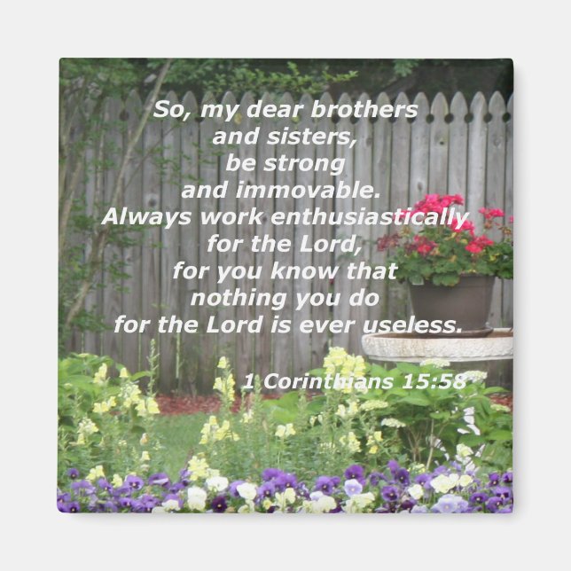 Imán 1 Corintios 15:58 (Frente)