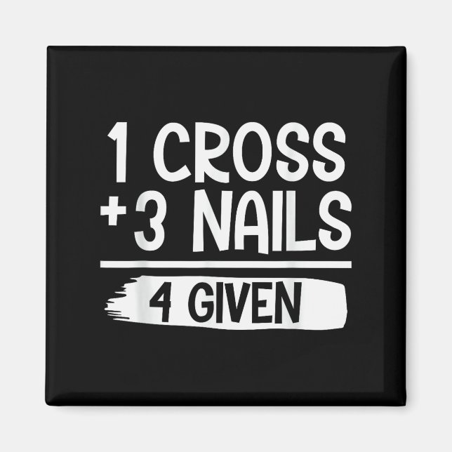 Imán 1 Cruz + 3 Clavos = 4 Dado Tee _ Cristiano - Fe (Frente)
