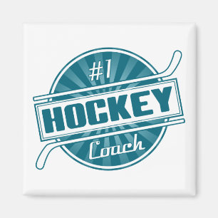 Imán #1 Entrenador de hockey (azul)