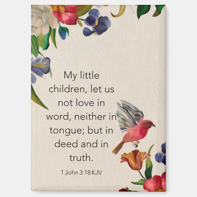 Imán 1 John 3:18 KJV (Anverso)