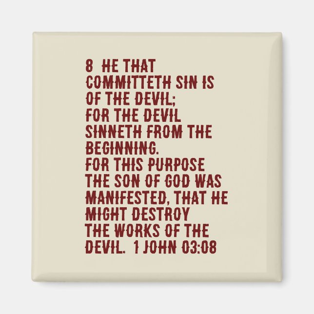 Imán 1 Juan 3:8 (Escritura) (Frente)
