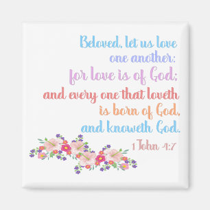 Imán 1 Juan 4:7 Biblia Verse texto arcoiris