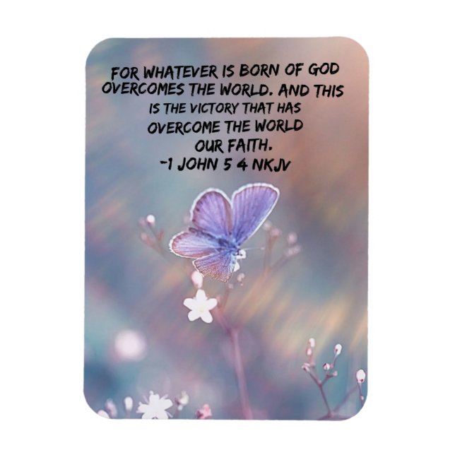 Imán 1 Juan 5:4 Verso de la Biblia de NKJV (Vertical)