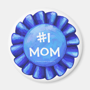 Imán #1 Mamá Cinta Azul Magnate redonda