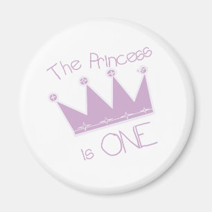 Imán 1r cumpleaños de princesa Crown