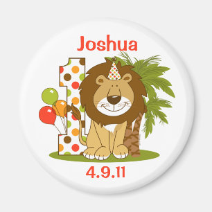 Imán 1r cumpleaños del león lindo