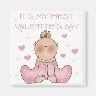 Imán 1r el día de San Valentín de la niña