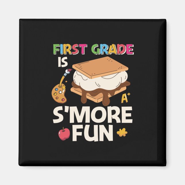 Imán 1st Grade Teacher First Grade Is Smore Fun (Frente)