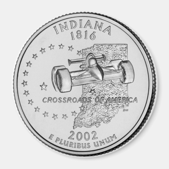 Imán 2002 Indiana State Quarter imnet (Frente)