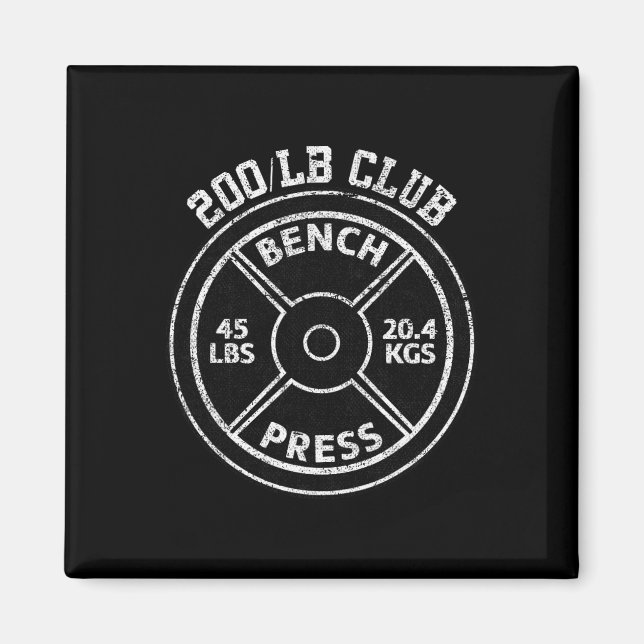 Imán 200 Lbs Pound Bench Press Club Gym Weightlifting P (Frente)