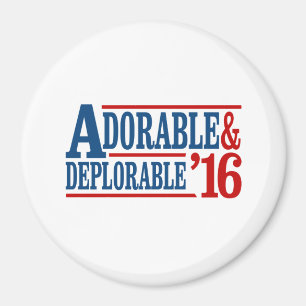 Imán 2016 adorable y deplorable - blanco -- Elección 2