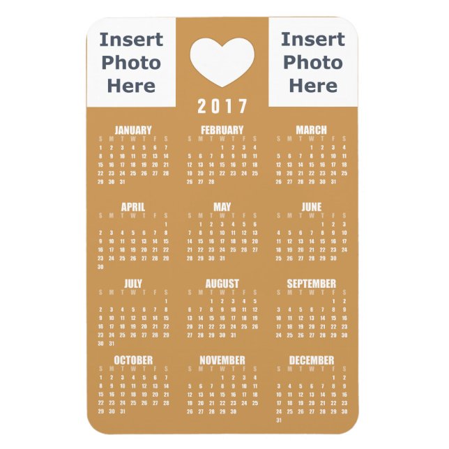Imán 2017 Calendar Magnet - plantilla de Collage de fot (Vertical)