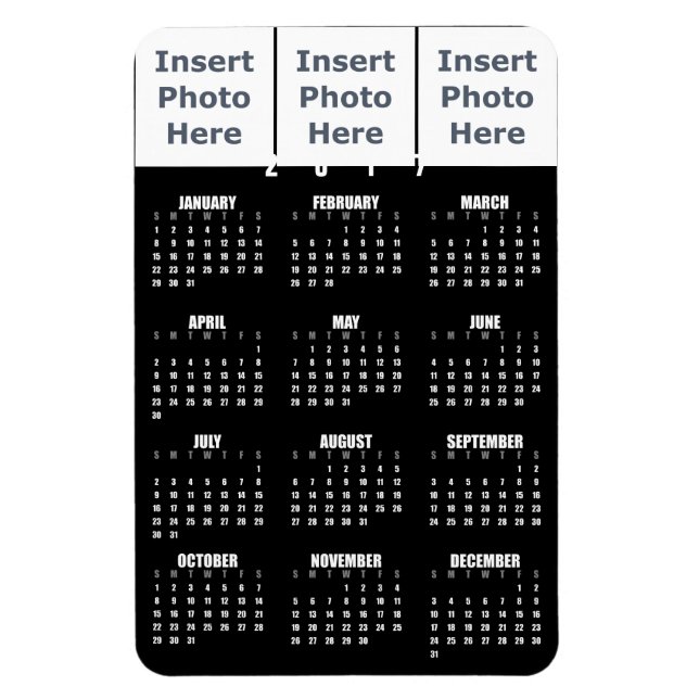 Imán 2017 Calendario Magnet - Plantilla de Collage de f (Vertical)