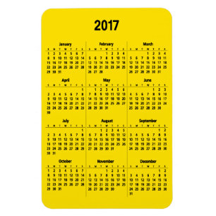Imán 2017 grandes negros adaptables del calendario