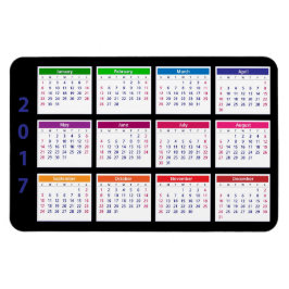 Imán 2017 Personalizable de calendario de colores grand