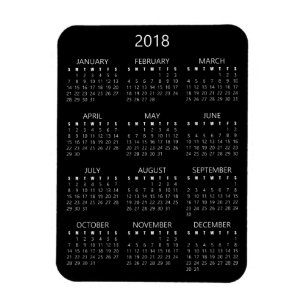Imán 2018 Calendar Magnet - Negro