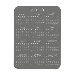 Imán 2018 Calendario Magnet - Gris medio