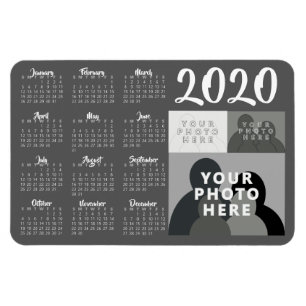 Imán 2020 Calendario Magnet - 3 fotos Personalizados - 