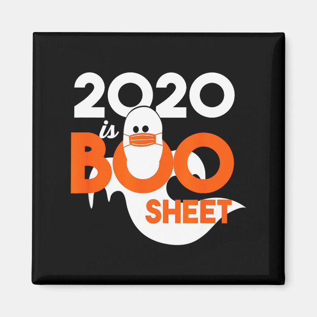 Imán 2020 es hoja de fantasma de Halloween  (Frente)
